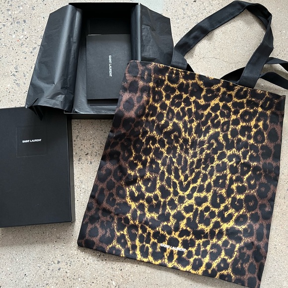 Saint Laurent leopard print canvas tote bag brand new - Picture 3 of 6